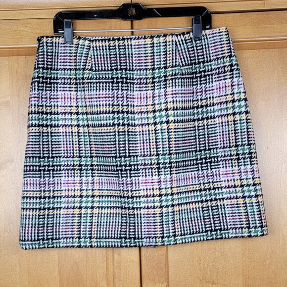 LOFT Wool Blend Multicolor Houndstooth Mini Skirt - 10 - Picture 4 of 8